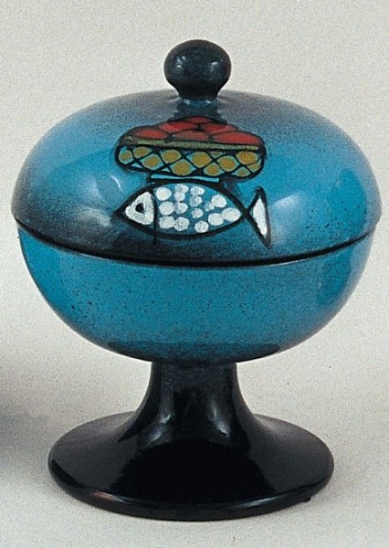 Ziborium - Keramik blau