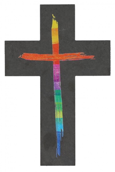 Schieferkreuz farbig bedruckt
