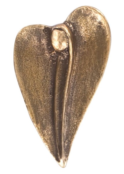 Bronze- Handschmeichler - Engel in Herzform
