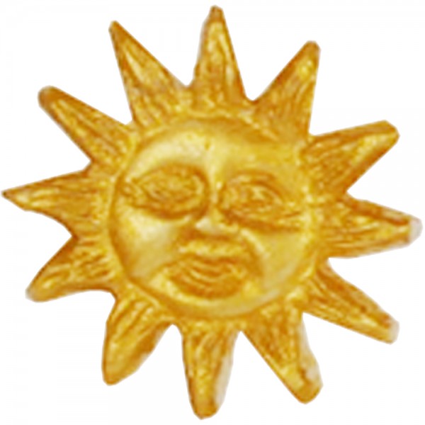 Wachsauflage Sonne handbemalt gold