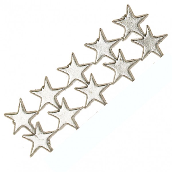 Wachsauflage Sterne 1,5 cm silber