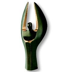 Bronzeengel grün patiniert 15 cm