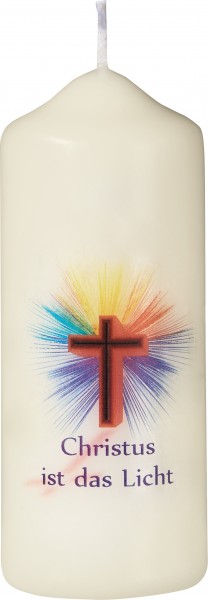 Ostertischkerze - bedruckt - Christus ist das Licht 7968