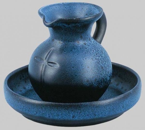 Taufgarnitur- Keramik blau
