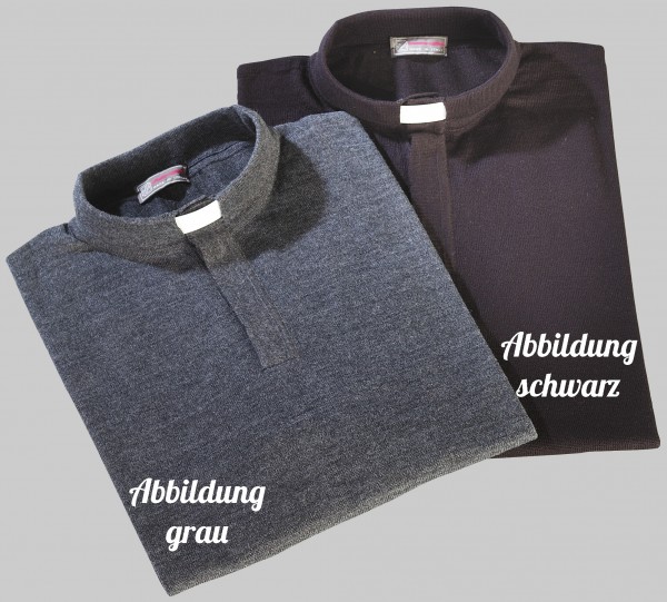 Pullover mit Collarkragen, schwarz