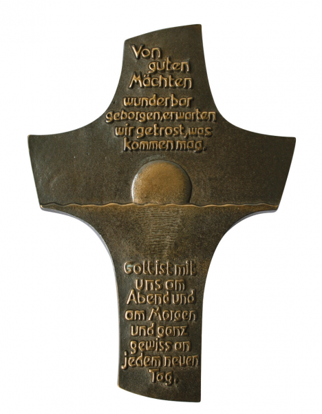 Bronzewandkreuz - Von guten Mächten