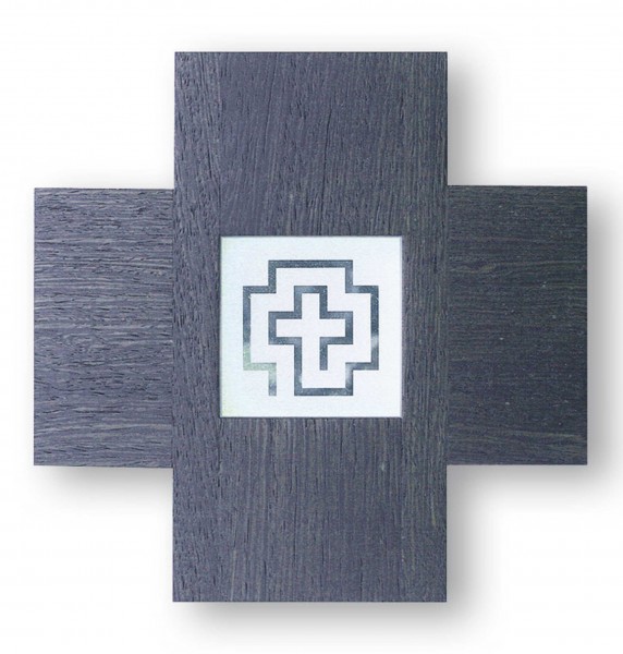 Wandkreuz mit Glasrelief Kreuz