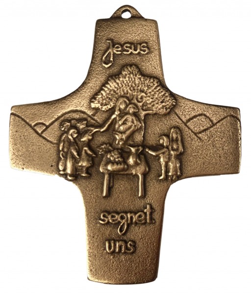 Bronzekreuz - Jesus segnet uns