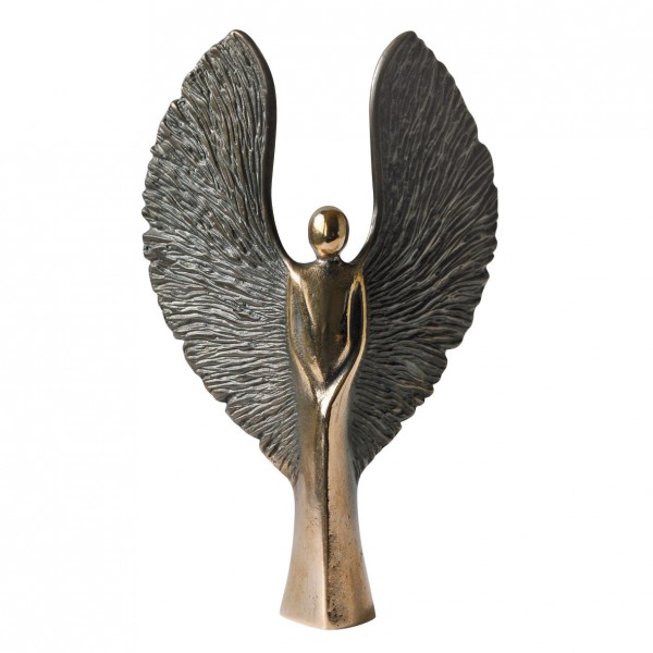 Bronzengel mit rauhen Flügeln 17 cm